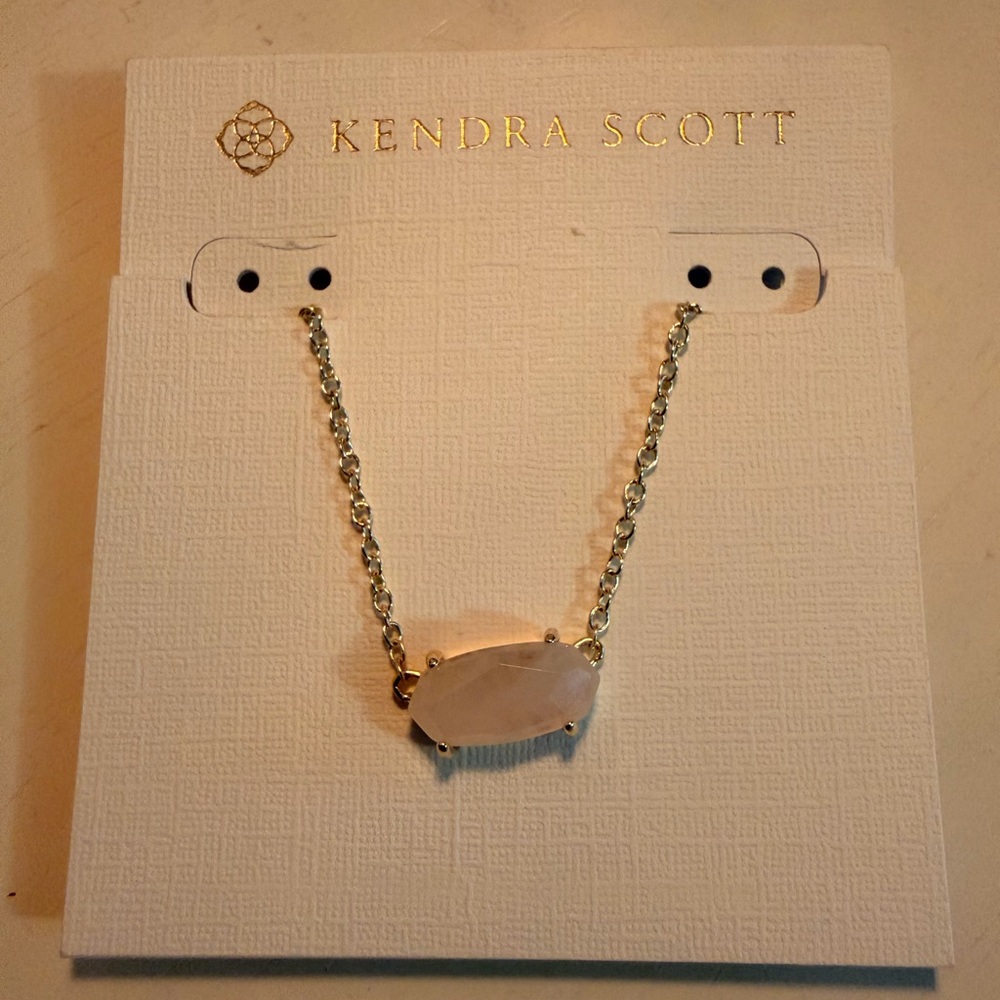 NWT Kendra Scott Gold Ever Necklace in Rose Quartz